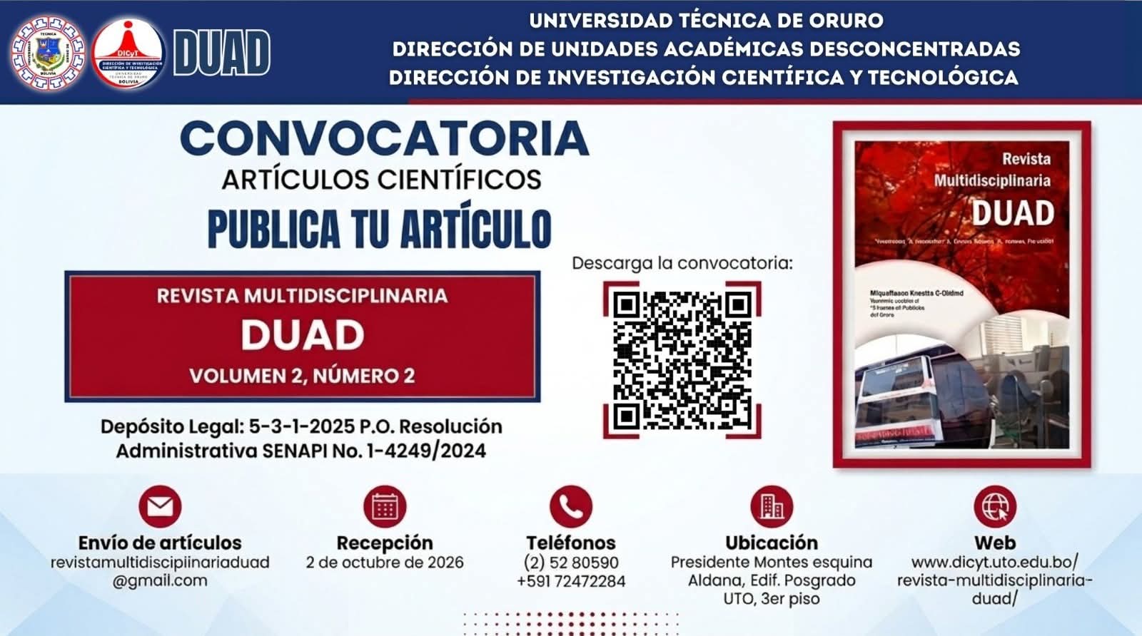 Publica tu artículo · DUAD, Vol. 2 Núm. 2